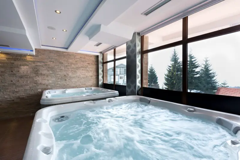 huge hot tub on a spa center