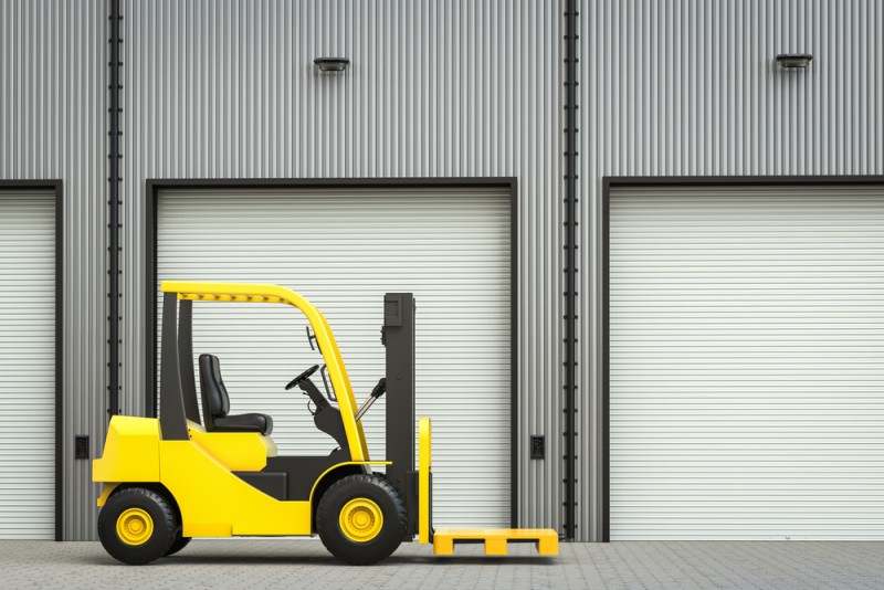 yellow forklift