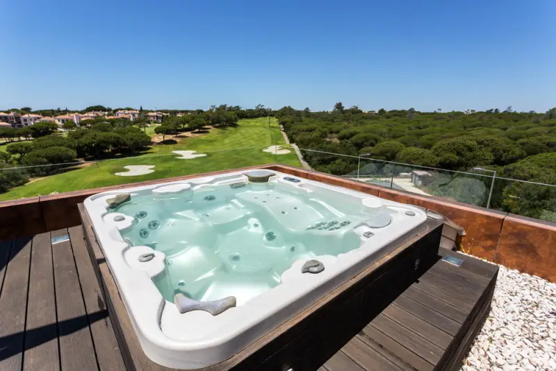 hot tub overlooking nice scenery